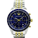 Buy Shop Emporio Armani Tazio Chronograph Blue Dial Two Tone Stainless Steel Watch For Men - AR6088 USA Online