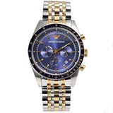 Buy Shop Emporio Armani Tazio Chronograph Blue Dial Two Tone Stainless Steel Watch For Men - AR6088 USA Online