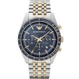 Buy Shop Emporio Armani Tazio Chronograph Blue Dial Two Tone Stainless Steel Watch For Men - AR6088 USA Online