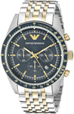 Buy Shop Emporio Armani Tazio Chronograph Blue Dial Two Tone Stainless Steel Watch For Men - AR6088 USA Online