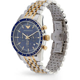 Buy Shop Emporio Armani Tazio Chronograph Blue Dial Two Tone Steel Strap Watch For Men - AR8030 USA Online