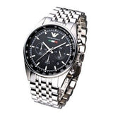 Buy Shop Emporio Armani Team Italia Chronograph Black Dial Silver Steel Strap Watch For Men - AR5983 USA Online