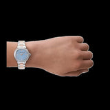 Buy Shop Emporio Armani Three Hand Blue Dial Two Tone Steel Strap Watch for Women - AR11597 USA Online