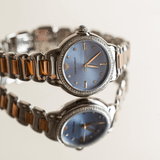 Buy Shop Emporio Armani Three Hand Blue Dial Two Tone Steel Strap Watch for Women - AR11597 USA Online