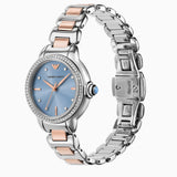 Buy Shop Emporio Armani Three Hand Blue Dial Two Tone Steel Strap Watch for Women - AR11597 USA Online