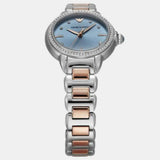 Buy Shop Emporio Armani Three Hand Blue Dial Two Tone Steel Strap Watch for Women - AR11597 USA Online