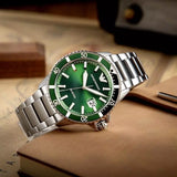 Buy Shop Emporio Armani Three Hand Green Dial Silver Steel Strap Watch For Men - AR11338 USA Online