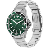 Buy Shop Emporio Armani Three Hand Green Dial Silver Steel Strap Watch For Men - AR11338 USA Online
