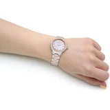 Buy Shop Emporio Armani Three Hand Quartz Mother of Pearl Dial Two Tone Steel Strap Watch For Women - AR11569 USA Online
