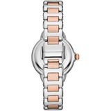 Buy Shop Emporio Armani Three Hand Quartz Mother of Pearl Dial Two Tone Steel Strap Watch For Women - AR11569 USA Online