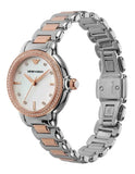 Buy Shop Emporio Armani Three Hand Quartz Mother of Pearl Dial Two Tone Steel Strap Watch For Women - AR11569 USA Online