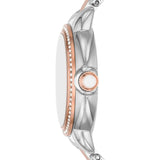 Buy Shop Emporio Armani Three Hand Quartz Mother of Pearl Dial Two Tone Steel Strap Watch For Women - AR11569 USA Online