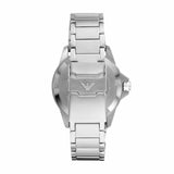 Emporio Armani Three Hand Green Dial Silver Steel Strap Watch For Men - AR11338