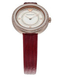 Buy Shop Emporio Armani Two-Hand Analog White Dial Red Leather Strap Watch For Women - AR11532 USA Online