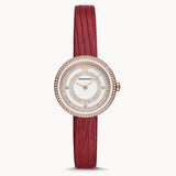 Buy Shop Emporio Armani Two-Hand Analog White Dial Red Leather Strap Watch For Women - AR11532 USA Online