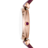 Buy Shop Emporio Armani Gianni T Bar Crystals Maroon Dial Maroon Leather Strap Watch for Women - AR11487 USA Online