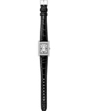 Buy Shop Emporio Armani Two Hand Crystals Silver Dial Black Leather Strap Watch for Women - AR11623 USA Online