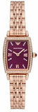 Buy Shop Emporio Armani Two Hand Diamonds Burgundy Dial Rose Gold Steel Strap Watch For Women - AR11488 USA Online