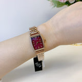 Buy Shop Emporio Armani Two Hand Diamonds Burgundy Dial Rose Gold Steel Strap Watch For Women - AR11488 USA Online