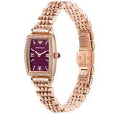 Buy Shop Emporio Armani Two Hand Diamonds Burgundy Dial Rose Gold Steel Strap Watch For Women - AR11488 USA Online