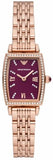 Buy Shop Emporio Armani Two Hand Diamonds Burgundy Dial Rose Gold Steel Strap Watch For Women - AR11488 USA Online