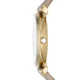 Buy Shop Emporio Armani Gianni T Bar Crystals Silver Dial Brown Leather Strap Watch For Women - AR11518 USA Online