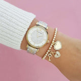 Buy Shop Emporio Armani Gianni T Bar White Dial Two Tone Steel Strap Watch For Women - AR8031 USA Online