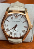 Buy Shop Emporio Armani Valente Analog Beige Dial Beige Leather Strap Watch For Men - AR1667 USA Online