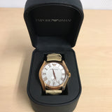 Buy Shop Emporio Armani Valente Analog Beige Dial Beige Leather Strap Watch For Men - AR1667 USA Online