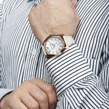 Buy Shop Emporio Armani Valente Analog Beige Dial Beige Leather Strap Watch For Men - AR1667 USA Online