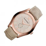 Buy Shop Emporio Armani Valente Analog Beige Dial Beige Leather Strap Watch For Men - AR1667 USA Online