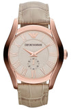 Buy Shop Emporio Armani Valente Analog Beige Dial Beige Leather Strap Watch For Men - AR1667 USA Online