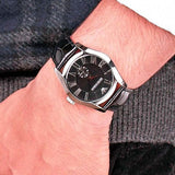 Buy Shop Emporio Armani Valente Black Dial Black Leather Strap Watch For Men - AR0643 USA Online