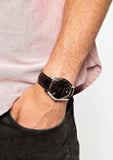 Buy Shop Emporio Armani Valente Black Dial Black Leather Strap Watch For Men - AR0643 USA Online