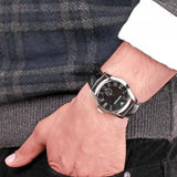 Buy Shop Emporio Armani Valente Black Dial Black Leather Strap Watch For Men - AR0643 USA Online