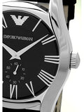 Buy Shop Emporio Armani Valente Black Dial Black Leather Strap Watch For Men - AR0643 USA Online