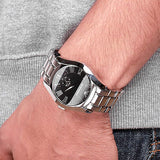 Buy Shop Emporio Armani Valente Black Dial Silver Steel Strap Watch For Men - AR0680 USA Online