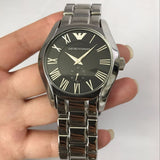 Buy Shop Emporio Armani Valente Black Dial Silver Steel Strap Watch For Men - AR0680 USA Online
