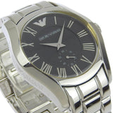 Buy Shop Emporio Armani Valente Black Dial Silver Steel Strap Watch For Men - AR0680 USA Online