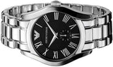 Buy Shop Emporio Armani Valente Black Dial Silver Steel Strap Watch For Men - AR0680 USA Online