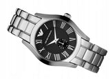 Buy Shop Emporio Armani Valente Black Dial Silver Steel Strap Watch For Men - AR0680 USA Online