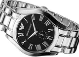 Buy Shop Emporio Armani Valente Black Dial Silver Steel Strap Watch For Men - AR0680 USA Online