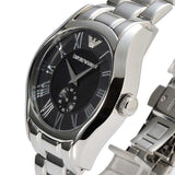 Buy Shop Emporio Armani Valente Black Dial Silver Steel Strap Watch For Men - AR0680 USA Online