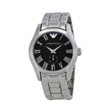 Buy Shop Emporio Armani Valente Black Dial Silver Steel Strap Watch For Men - AR0680 USA Online