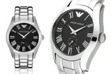 Buy Shop Emporio Armani Valente Black Dial Silver Steel Strap Watch For Men - AR0680 USA Online