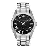 Buy Shop Emporio Armani Valente Black Dial Silver Steel Strap Watch For Men - AR0680 USA Online