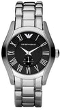 Buy Shop Emporio Armani Valente Black Dial Silver Steel Strap Watch For Men - AR0680 USA Online