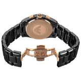 Buy Shop Emporio Armani Valente Ceramica Chronograph Black Dial Black Steel Strap Watch For Men - AR1410 USA Online