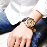 Buy Shop Emporio Armani Valente Chronograph Amber Dial Brown Leather Strap Watch For Men - AR1634 USA Online