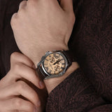 Buy Shop Emporio Armani Valente Chronograph Amber Dial Brown Leather Strap Watch For Men - AR1634 USA Online